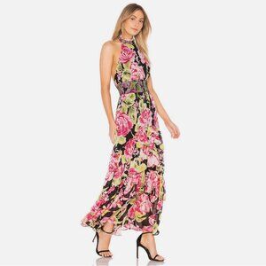 Free People In Full Bloom Floral Tiered Maxi Dress in Black Combo